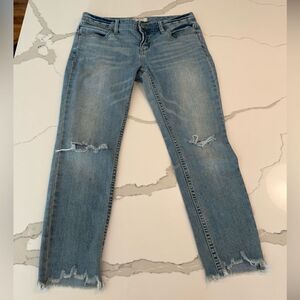 Free people distressed cropped jeans size 28
